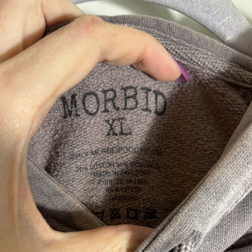Morbid Podcast Arsenic Poison Bat Acid Wash Hoodie Size XL - Picture 3 of 5